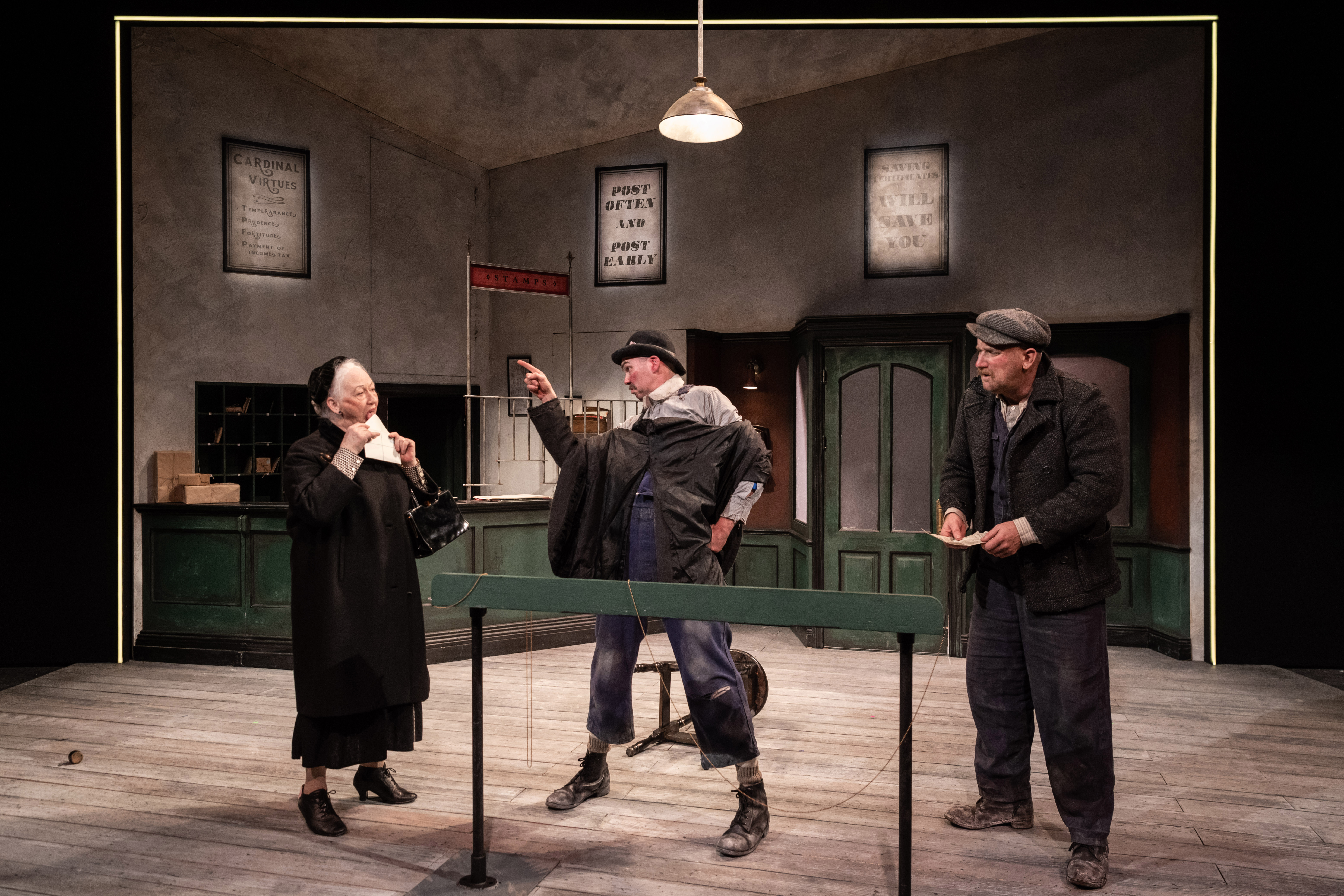 Three Short Comedies by Seán O_Casey - 1 - A Pound on Demand - Marie Mullen, Marty Rea, Rory Nolan - photo by Ste Murray